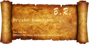 Brczko Romulusz névjegykártya